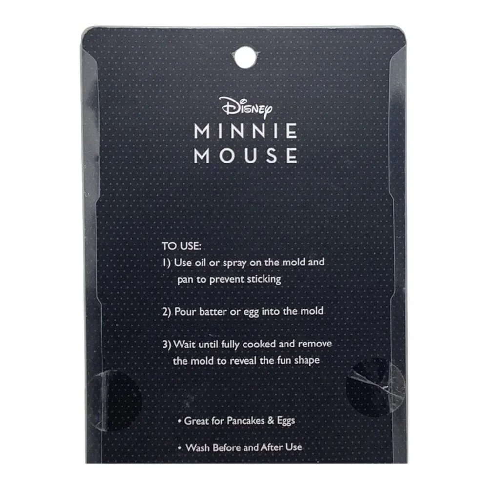 Disney Minnie Mouse 2 Silicone Breakfast Molds Pancakes or Eggs Black & Red 2021